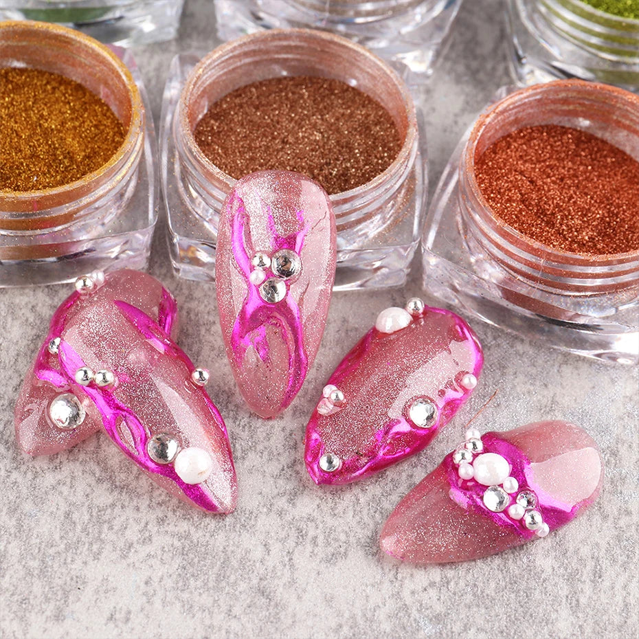 23 Colors Metallic Chrome Nail Powder Set