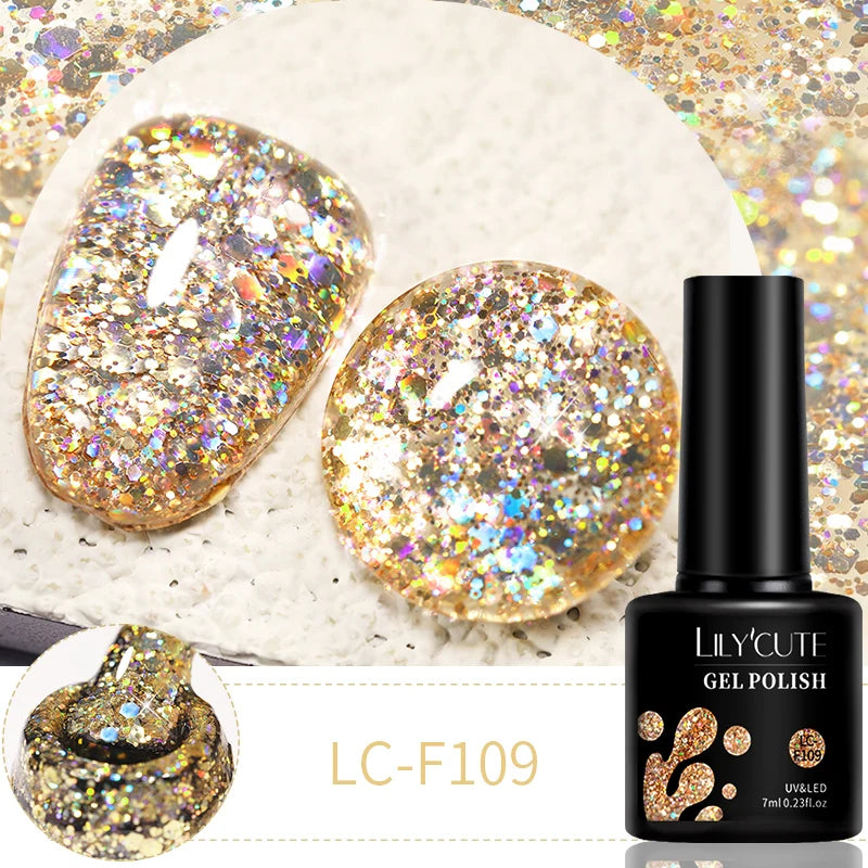 7ml 6Pcs/Set Glitter Gel Nail Polish
