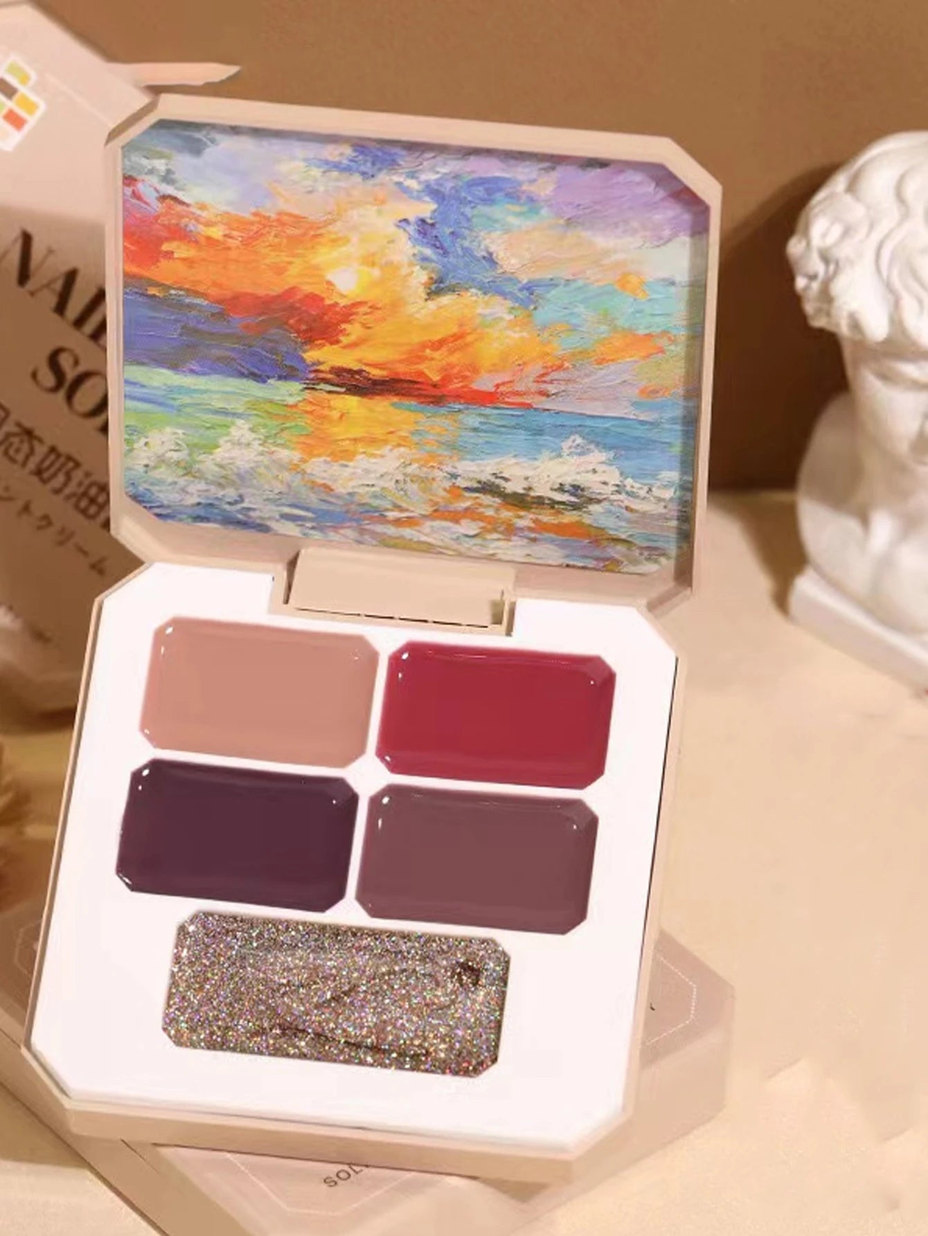 5/9 Colors Solid Nail Polish Palette