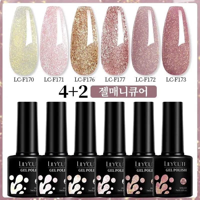 7ml 6Pcs/Set Glitter Gel Nail Polish