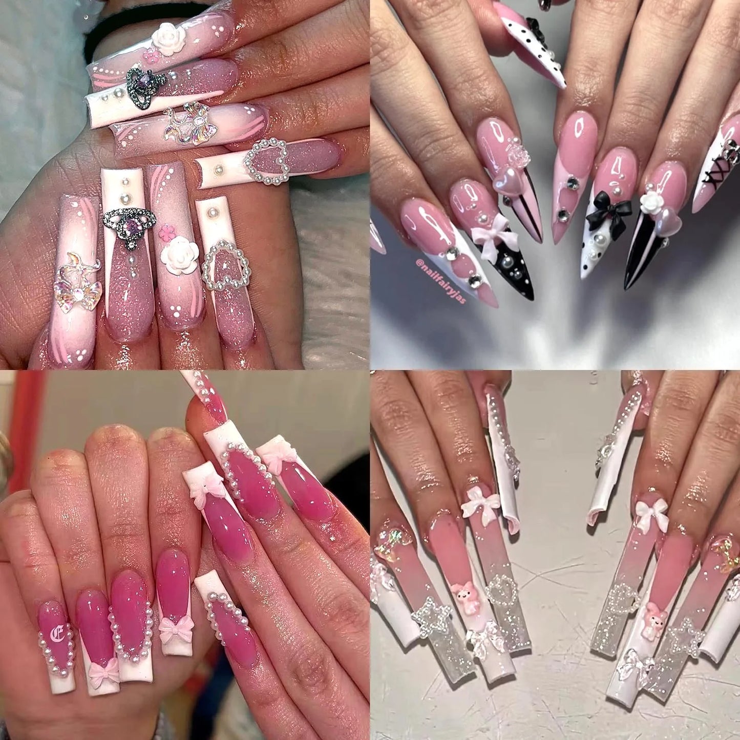 12Grids/box Mixed Resin Bowknot Nail Art 3D Decorations