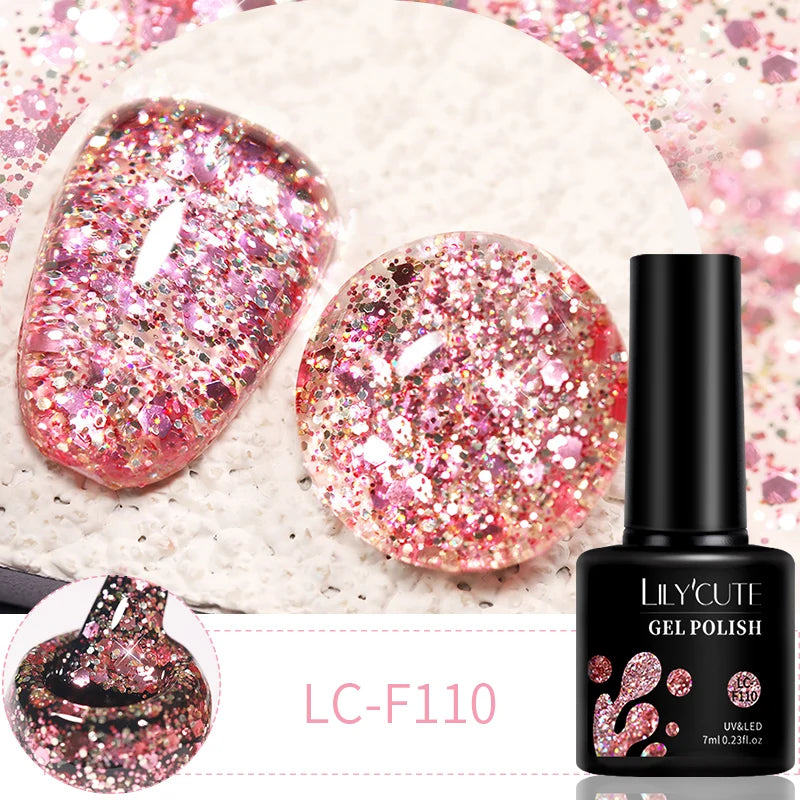 7ml 6Pcs/Set Glitter Gel Nail Polish