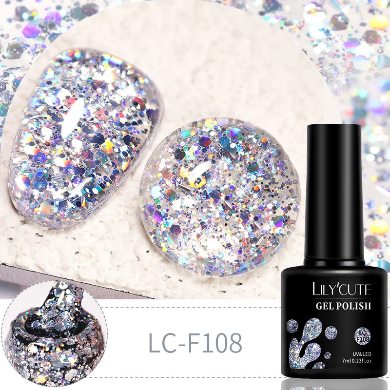 7ml 6Pcs/Set Glitter Gel Nail Polish