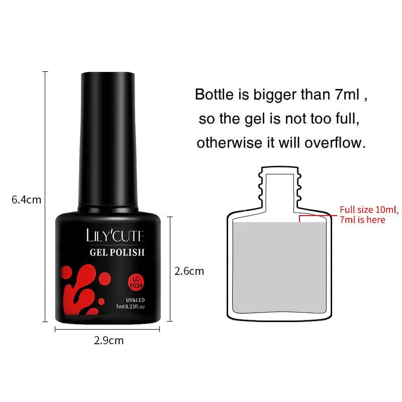 7ml 6Pcs/Set Glitter Gel Nail Polish