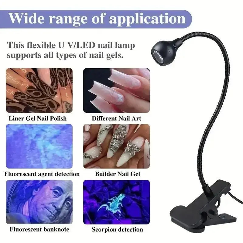 Nail Lamp LED Portable Nail Dryer With Clip