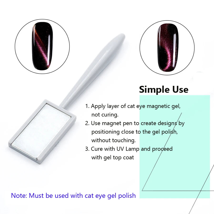 Set of 11 Pcs Nail Art  Cat Eye Magnetic Rod