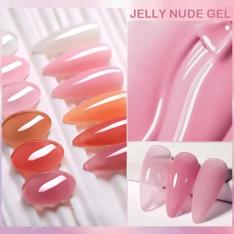 6PCS/SET 7ml Jelly Pink Nude Translucent Gel Nail Polish