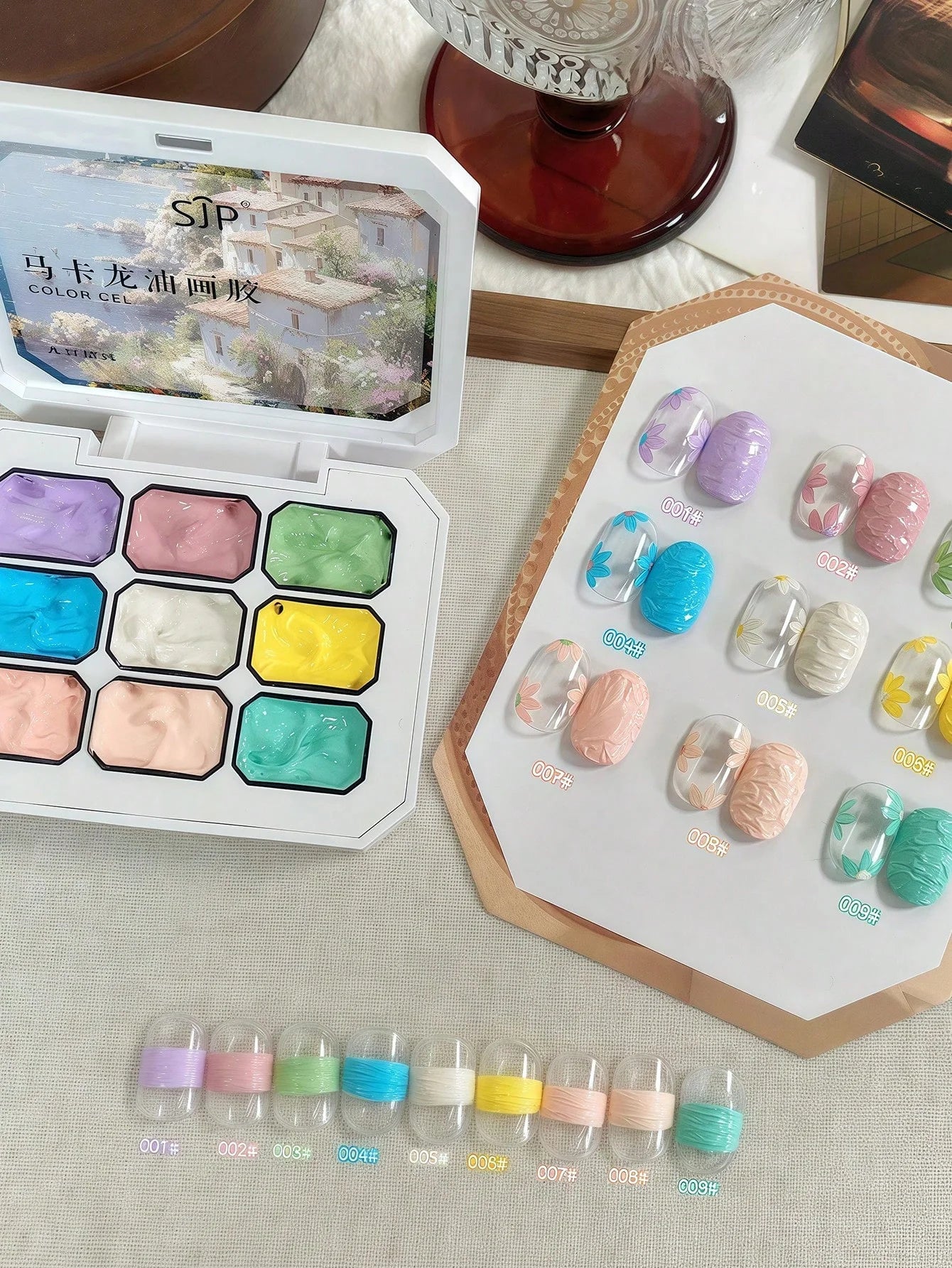 5/9 Colors Solid Nail Polish Palette
