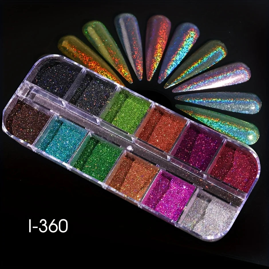 Holographic Nail  Powder Set