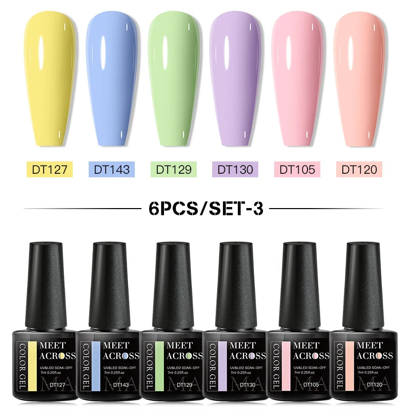 6PCS/SET Macaron Series Gel Nail Polish