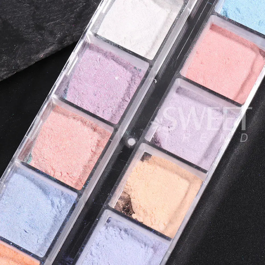 12 Colors Aurora Chrome Nail Powder