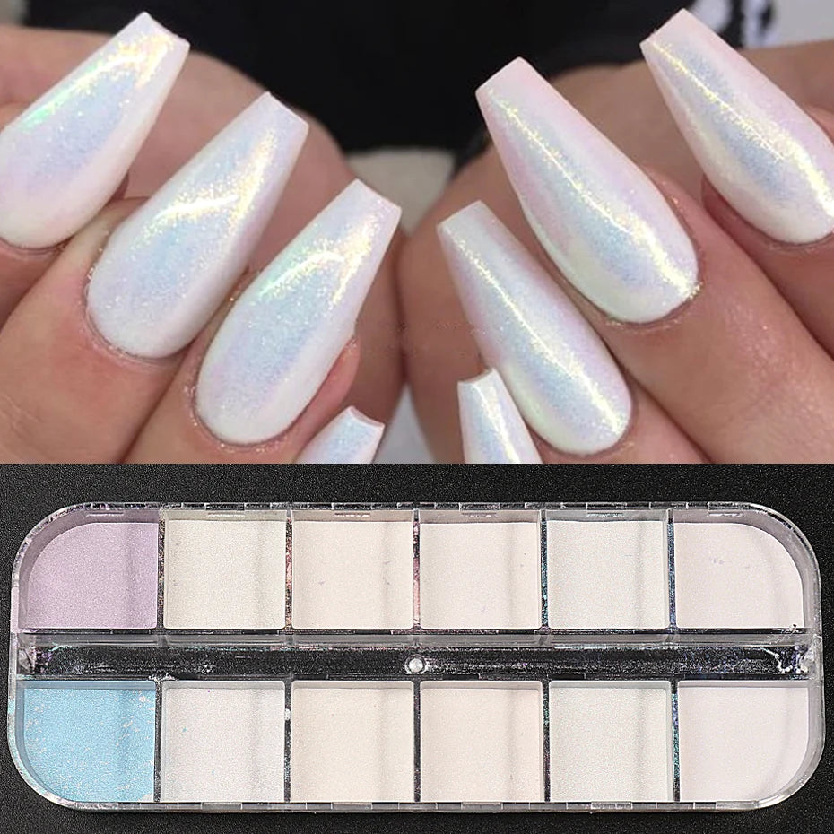 12 Colors Aurora Chrome Nail Powder
