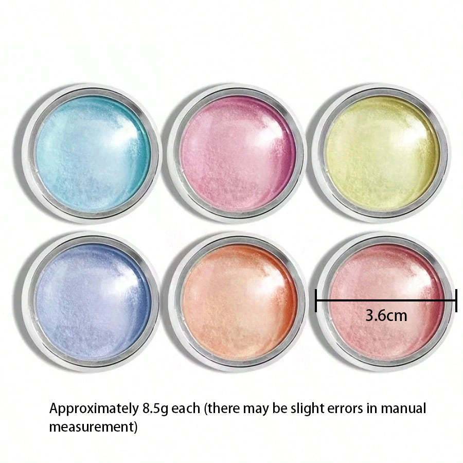 6pcs Aurora Nail Powder - Multichrome Metallic Mirror Effect