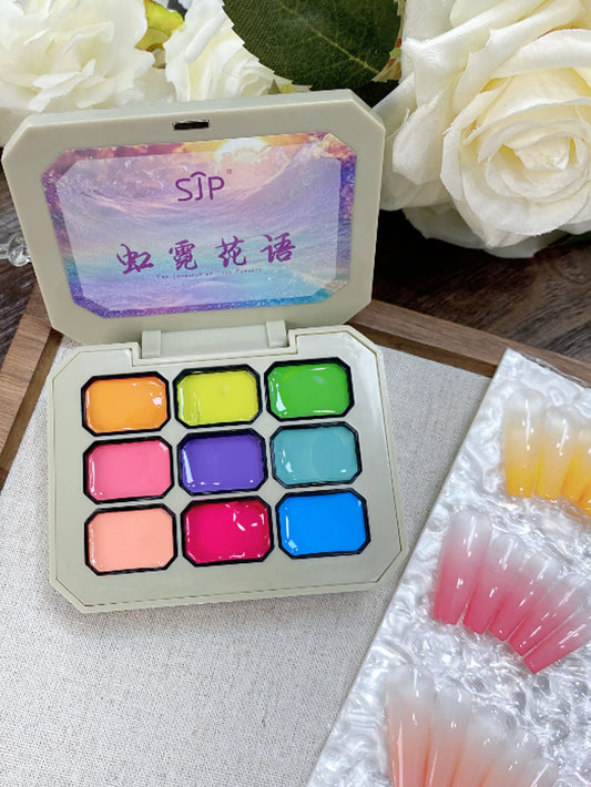 5/9 Colors Solid Nail Polish Palette