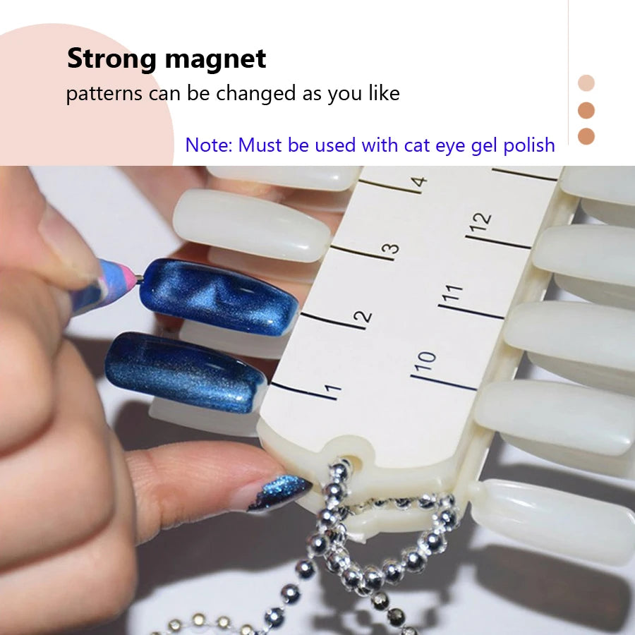 Set of 11 Pcs Nail Art  Cat Eye Magnetic Rod