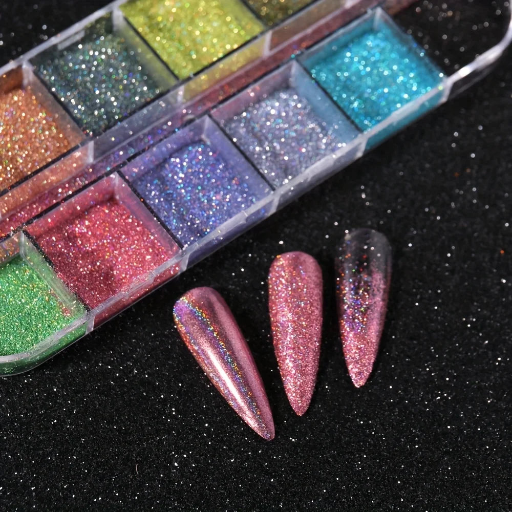 Holographic Nail  Powder Set