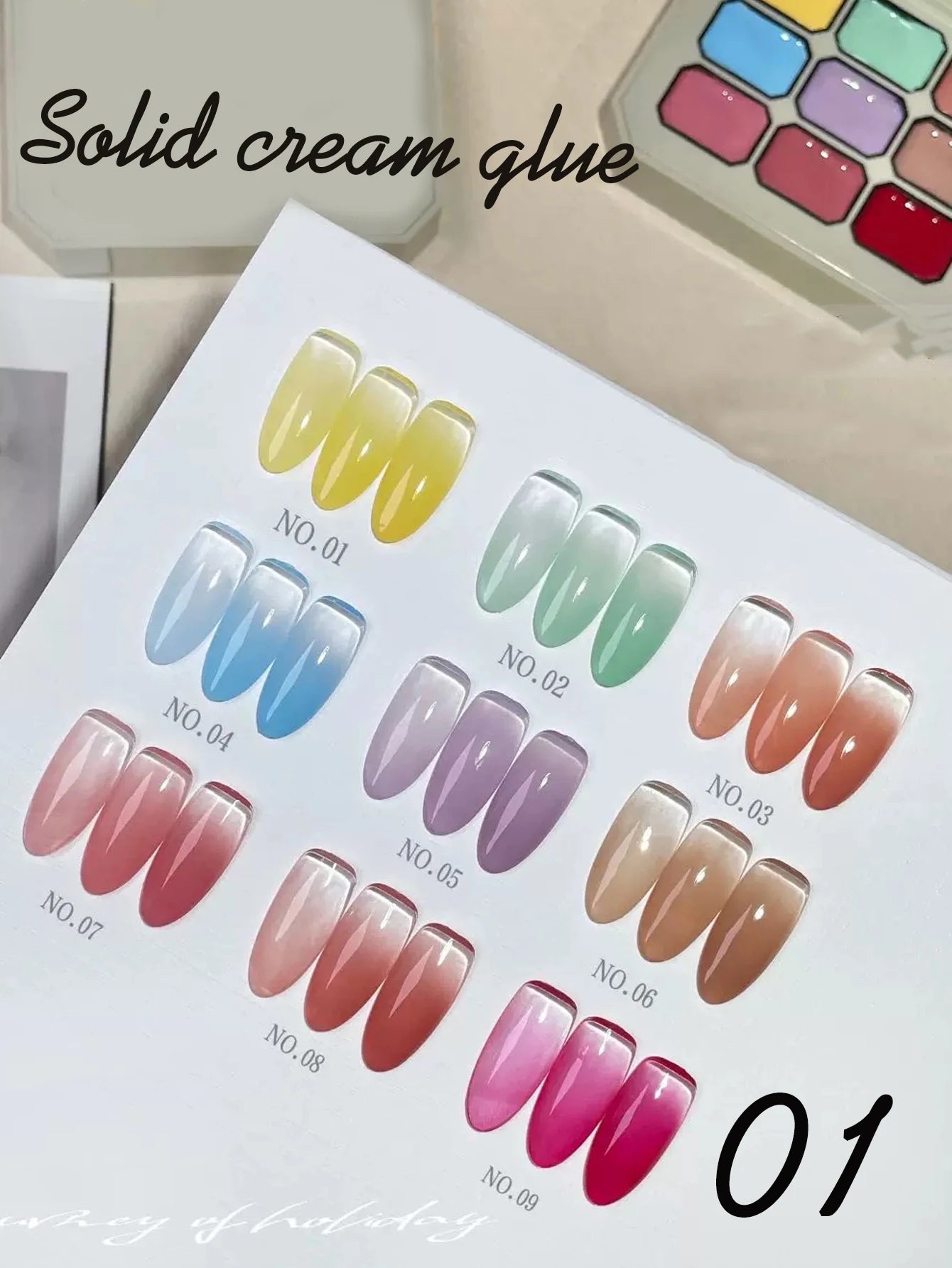 5/9 Colors Solid Nail Polish Palette