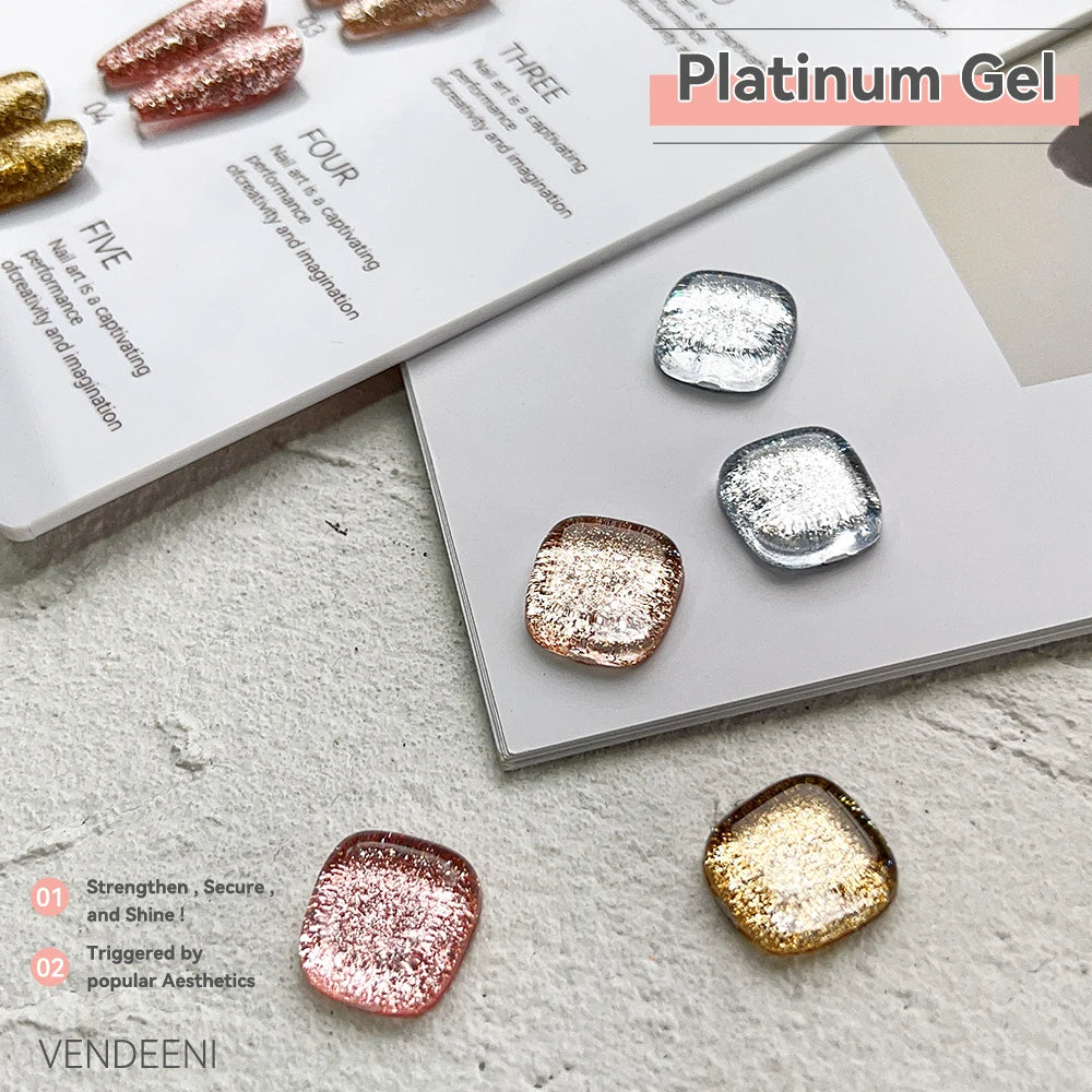 5 Colors Glitter Platinum Gel Nail Polish Set