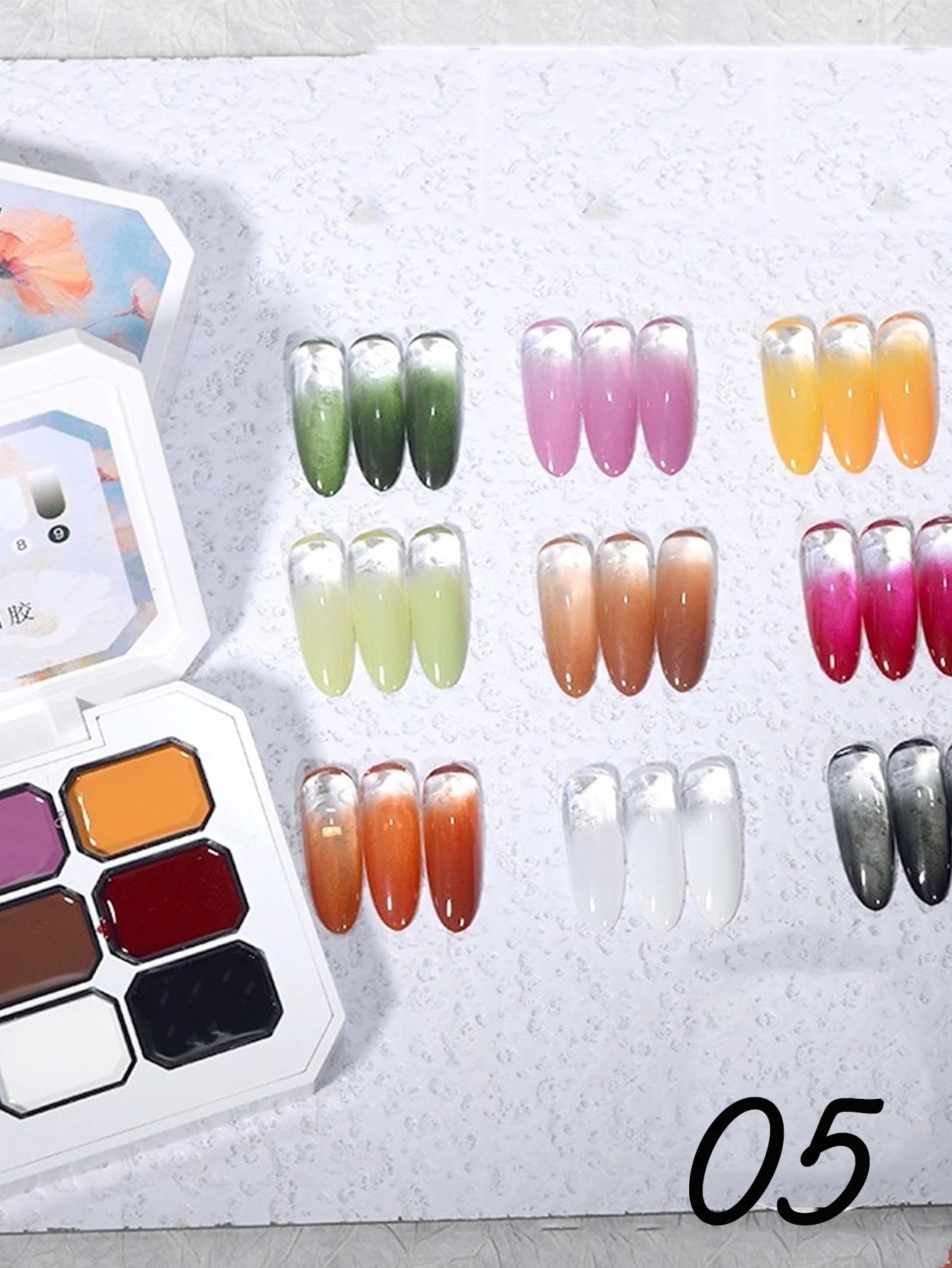 5/9 Colors Solid Nail Polish Palette
