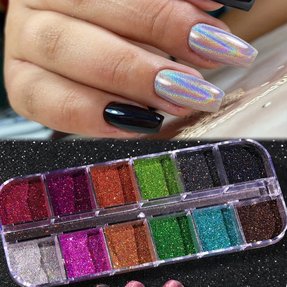 Holographic Nail  Powder Set