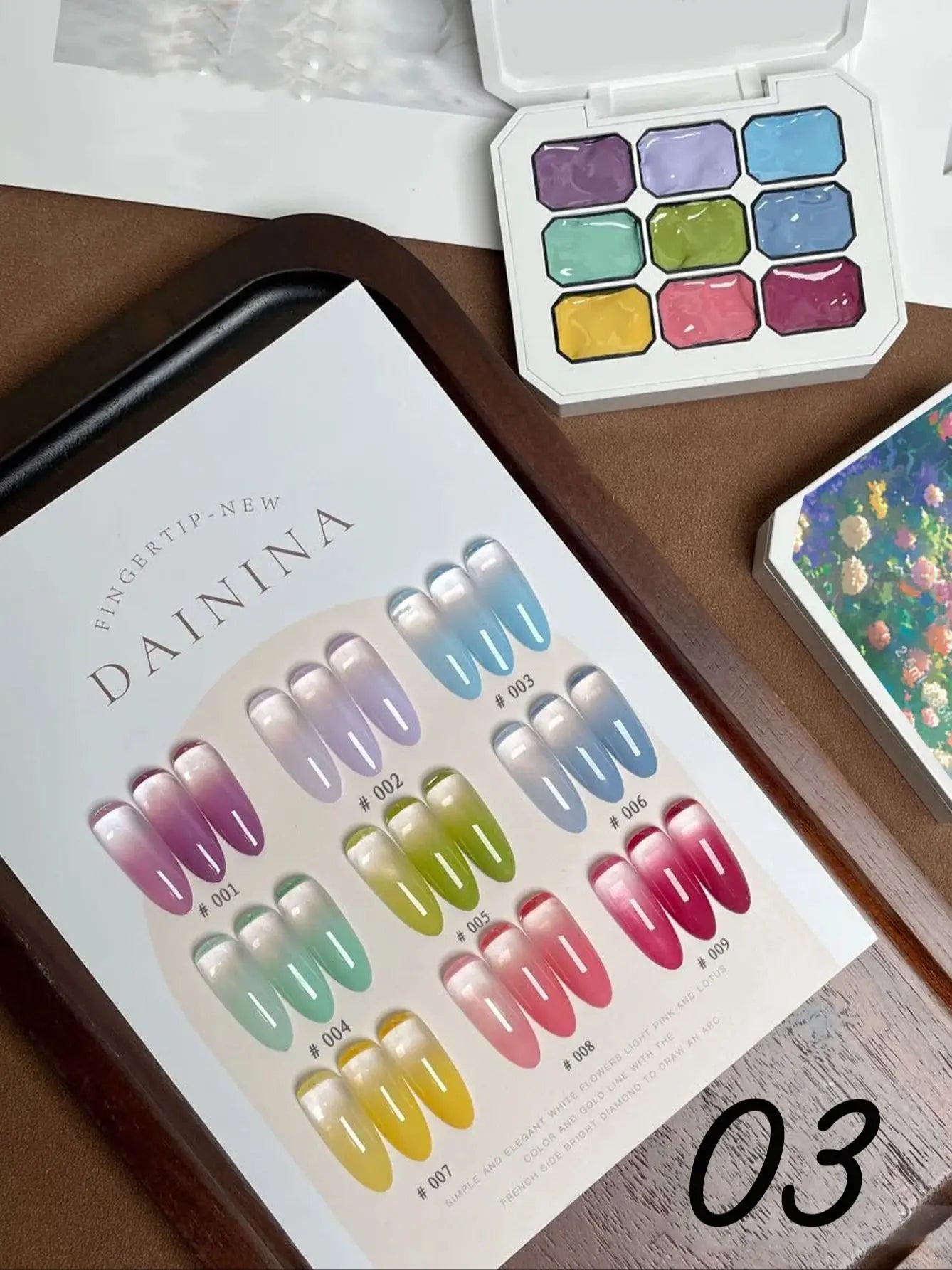 5/9 Colors Solid Nail Polish Palette