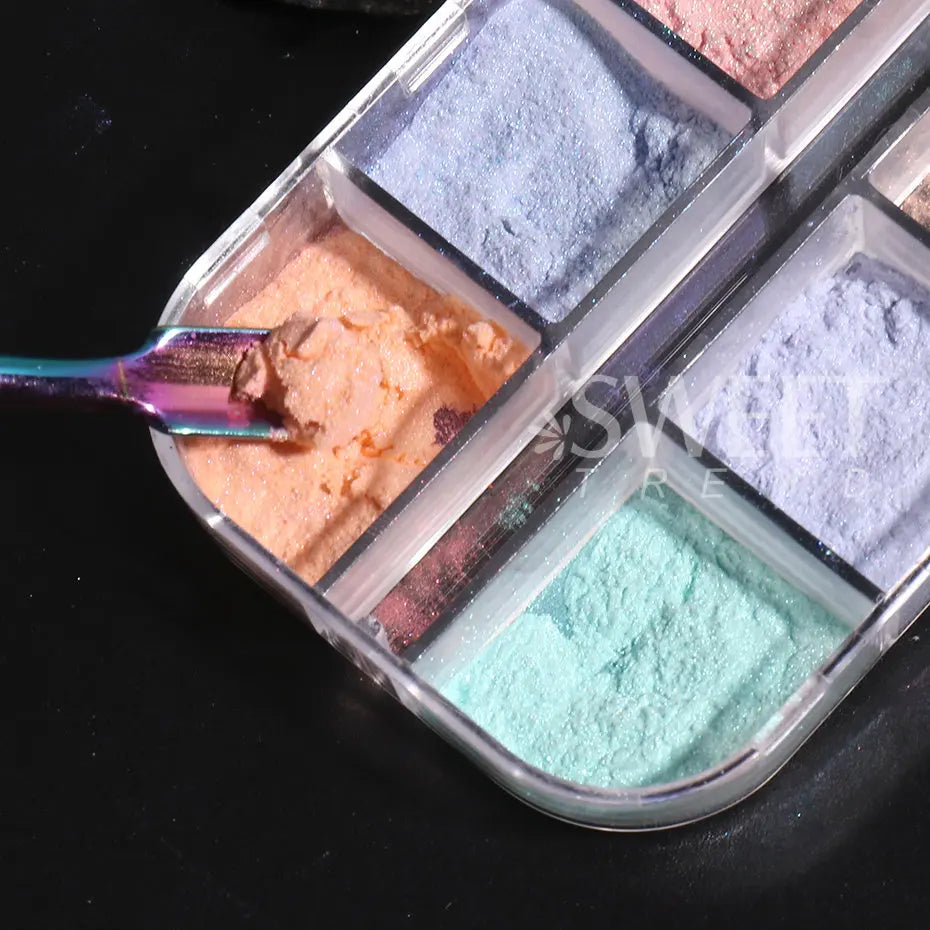 12 Colors Aurora Chrome Nail Powder