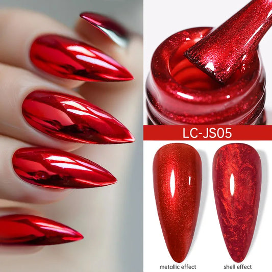 Red Chrome Mirror Effect Metallic Gel Nail Polish