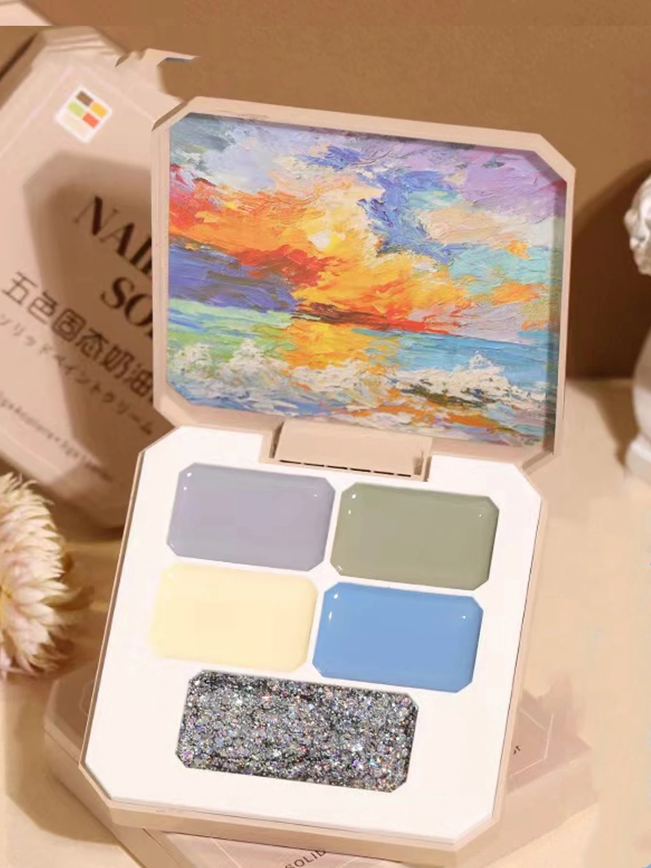 5/9 Colors Solid Nail Polish Palette